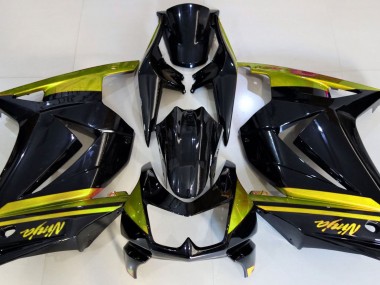 08-12 Glänzendes Schwarz & Gelb Ninja 250 Motorrad Verkleidung