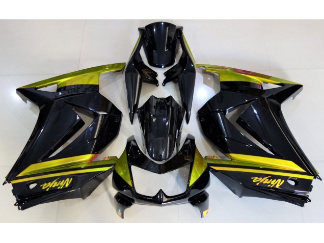 08-12 Glänzendes Schwarz & Gelb Ninja 250 Motorrad Verkleidung