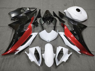 08-16 Benutzerdefiniert Rot Schwarz & Weiß R6 Motorrad Verkleidung
