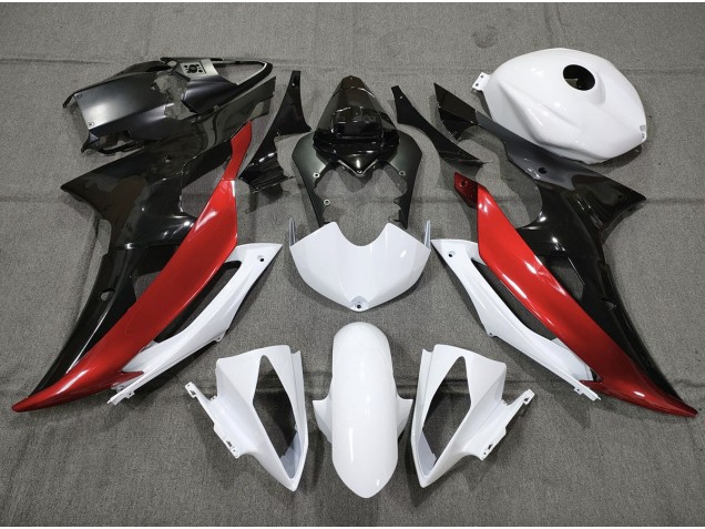 08-16 Benutzerdefiniert Rot Schwarz & Weiß R6 Motorrad Verkleidung