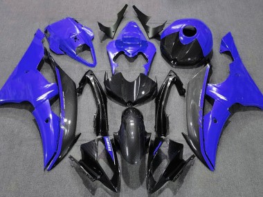 08-16 Blau Glänzend & Kohlefaser R6 Motorrad Verkleidung