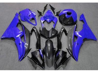 08-16 Blau Glänzend & Kohlefaser R6 Motorrad Verkleidung