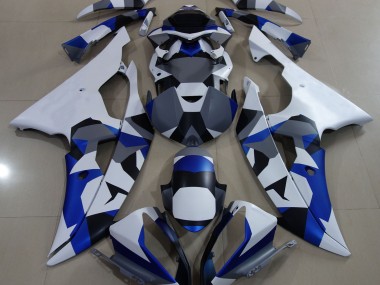 08-16 Blauer Schnee Camo R6 Motorrad Verkleidung