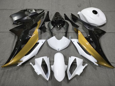 08-16 Custom Gold Schwarz & Weiß R6 Motorrad Verkleidung