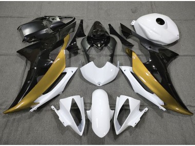 08-16 Custom Gold Schwarz & Weiß R6 Motorrad Verkleidung