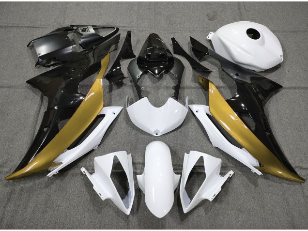 08-16 Custom Gold Schwarz & Weiß R6 Motorrad Verkleidung