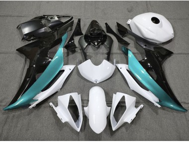 08-16 Custom Hellblau Schwarz & Weiß R6 Motorrad Verkleidung