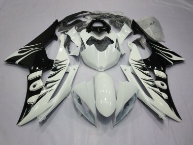 08-16 Weiß Flamme R6 Motorrad Verkleidung