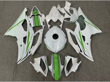 08-16 Glänzend Weiß & Grün R6 Motorrad Verkleidung