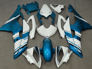 08-16 Glänzend Weiß & Hellblau OEM-Stil R6 Motorrad Verkleidung