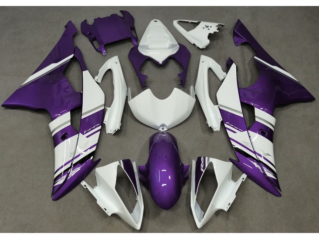 08-16 Glänzend Weiß & Lila OEM-Stil R6 Motorrad Verkleidung
