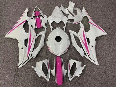 08-16 Glänzend Weiß & Pink R6 Motorrad Verkleidung