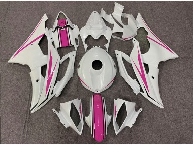 08-16 Glänzend Weiß & Pink R6 Motorrad Verkleidung