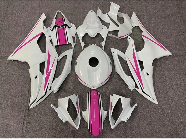 08-16 Glänzend Weiß & Pink R6 Motorrad Verkleidung