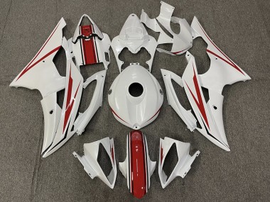 08-16 Glänzend Weiß & Rot R6 Motorrad Verkleidung