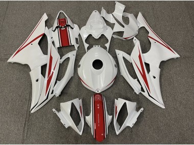 08-16 Glänzend Weiß & Rot R6 Motorrad Verkleidung