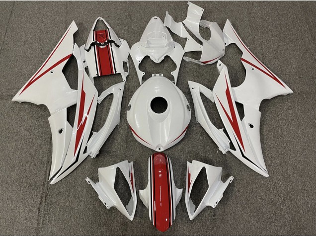 08-16 Glänzend Weiß & Rot R6 Motorrad Verkleidung