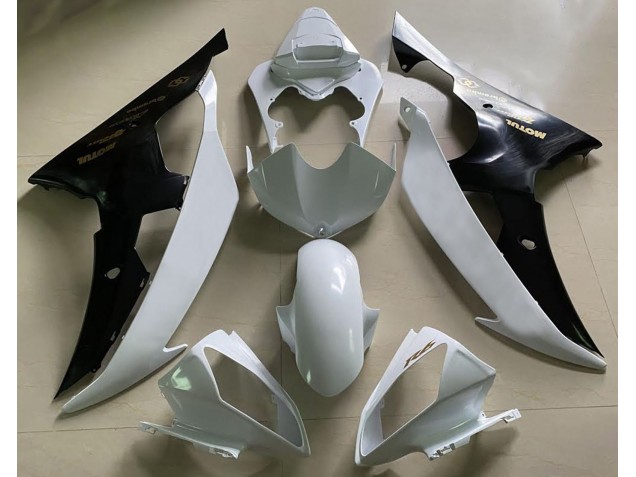 08-16 Glänzend Weiß & Schwarz & Gold R6 Motorrad Verkleidung