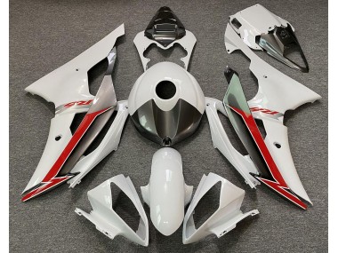 08-16 Glänzend Weiß Silber & Rot R6 Motorrad Verkleidung