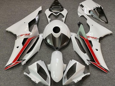 08-16 Glänzend Weiß Silber & Rot R6 Motorrad Verkleidung
