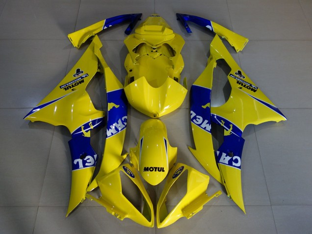 08-16 Glänzendes Gelb Camel R6 Motorrad Verkleidung 08-16 Glänzendes Gelb Camel R6 Motorrad Verkleidung