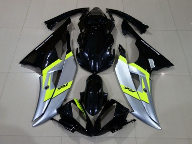 08-16 Glänzendes Schwarz & Silber R6 Motorrad Verkleidung