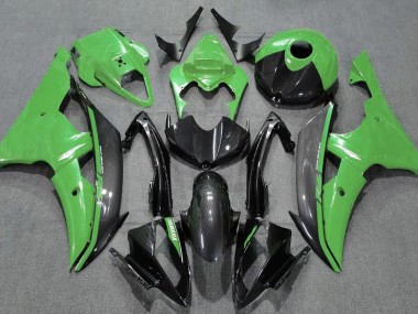 08-16 Grün Glänzend & Kohlefaser R6 Motorrad Verkleidung