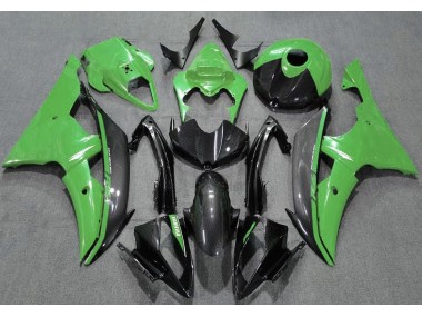 08-16 Grün Glänzend & Kohlefaser R6 Motorrad Verkleidung