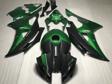 08-16 Grün Mit Kohlefaser Stil R6 Motorrad Verkleidung