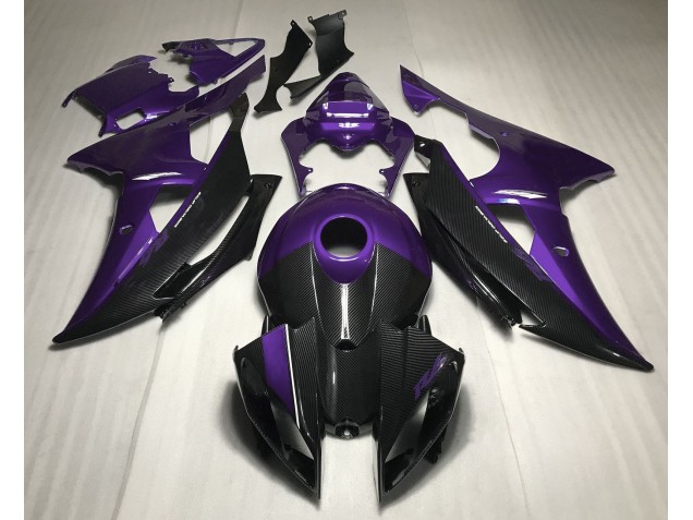 08-16 Lila Mit Carbonfaser-Stil R6 Motorrad Verkleidung