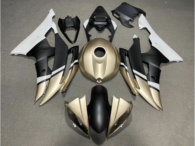 08-16 Matt Schwarz & Gold R6 Motorrad Verkleidung