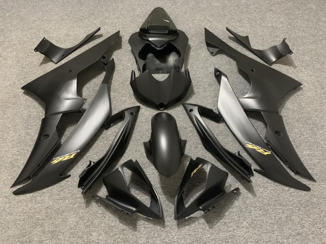 08-16 Matt Schwarz Mit Goldenem Logo R6 Motorrad Verkleidung