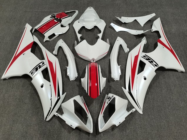 08-16 Perlweiß & Rot Glänzend R6 Motorrad Verkleidung