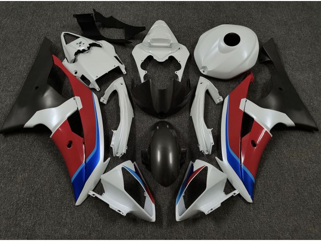 08-16 Weiß Rot & Blau R6 Motorrad Verkleidung