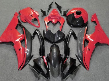 08-16 Rot Glänzend & Kohlefaser R6 Motorrad Verkleidung