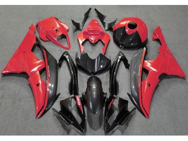 08-16 Rot Glänzend & Kohlefaser R6 Motorrad Verkleidung