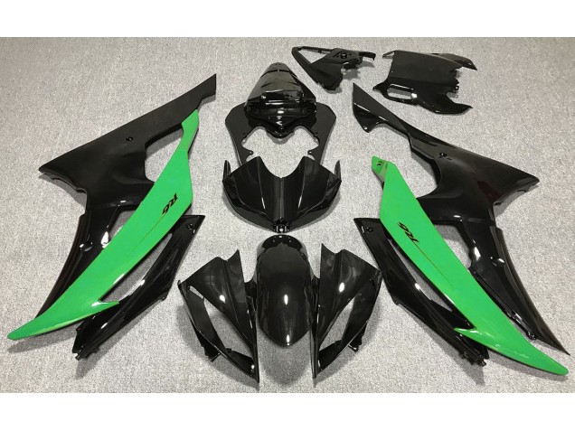 08-16 Schwarz Glänzend & Grün R6 Motorrad Verkleidung