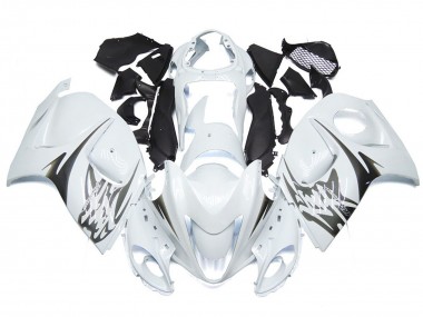 08-20 Glänzend Weiß Mit Logos Im Silbernen Stil GSXR 1300 Motorrad Verkleidung