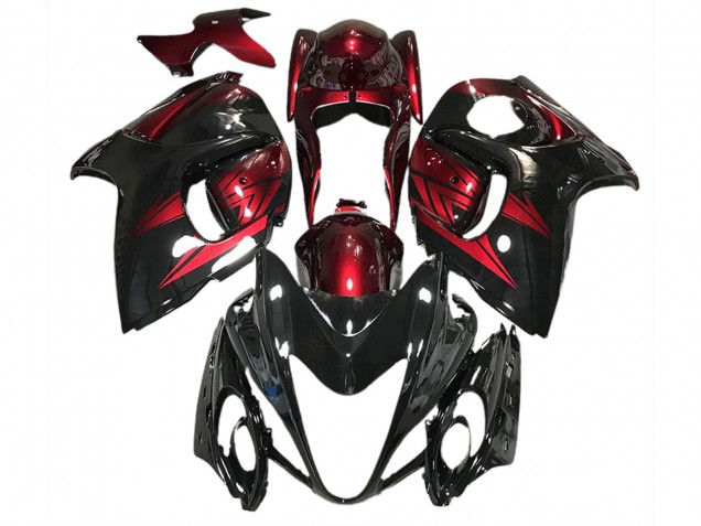 08-20 Glänzendes Schwarz & Tiefrot GSXR 1300 Motorrad Verkleidung 08-20 Glänzendes Schwarz & Tiefrot GSXR 1300 Motorrad Verkleidung