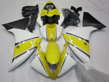 09-11 Glänzend Weiß & Gelb R1 Motorrad Verkleidung