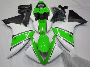 09-11 Glänzend Weiß & Grün R1 Motorrad Verkleidung