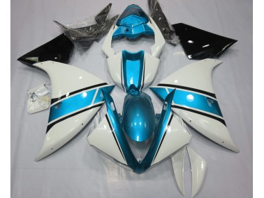 09-11 Glänzend Weiß & Hellblau R1 Motorrad Verkleidung