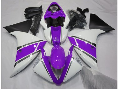09-11 Glänzend Weiß & Lila R1 Motorrad Verkleidung