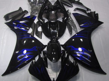 09-11 Schwarz & Blau Flamme R1 Motorrad Verkleidung