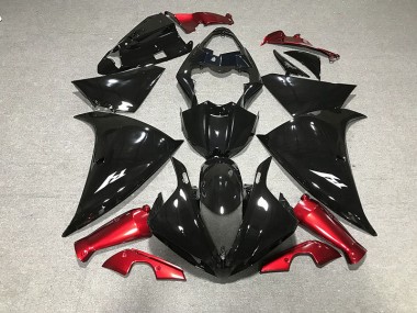 09-11 Schwarz Glänzend & Rot R1 Motorrad Verkleidung