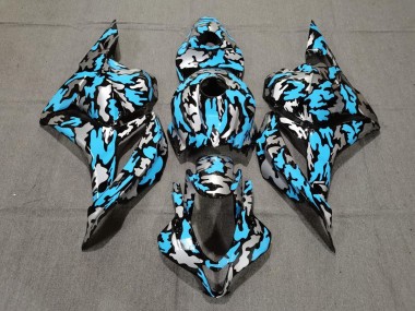09-12 Benutzerdefiniertes Blau / Silber Tarnung CBR600RR Motorrad Verkleidung