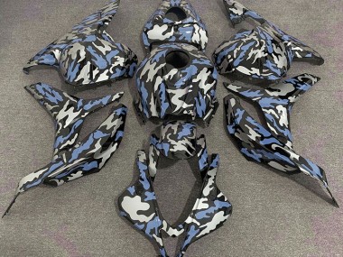 09-12 Blau & Silber Camo CBR600RR Motorrad Verkleidung
