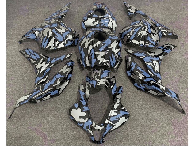 09-12 Blau & Silber Camo CBR600RR Motorrad Verkleidung