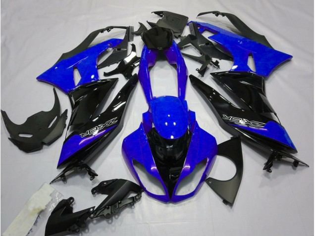 09-12 Glänzend Blau & Schwarz ZX6R Motorrad Verkleidung 09-12 Glänzend Blau & Schwarz ZX6R Motorrad Verkleidung
