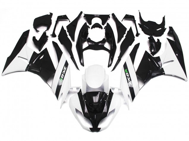 09-12 Glänzend Weiß & Schwarz ZX6R Motorrad Verkleidung